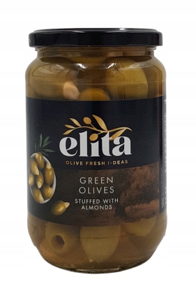 Greckie Oliwki Zielone Nadziewane Migdałami Elita 400g